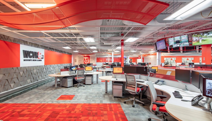 WCVB-TV 5 Newsroom Awarded 2019 AIA Central Massachusetts Merit Award for Excellence in Architecture